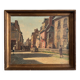 Oil on canvas 20th century street scene by Jacques Louis Barcat