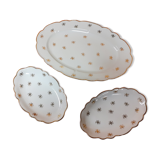 Oval dish and 2 raviers