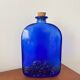 Vintage cobalt blue glass bottle – Retro decorative bottle – Floor