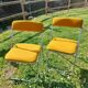 Chaises pliantes vintage en velours et métal chromé
