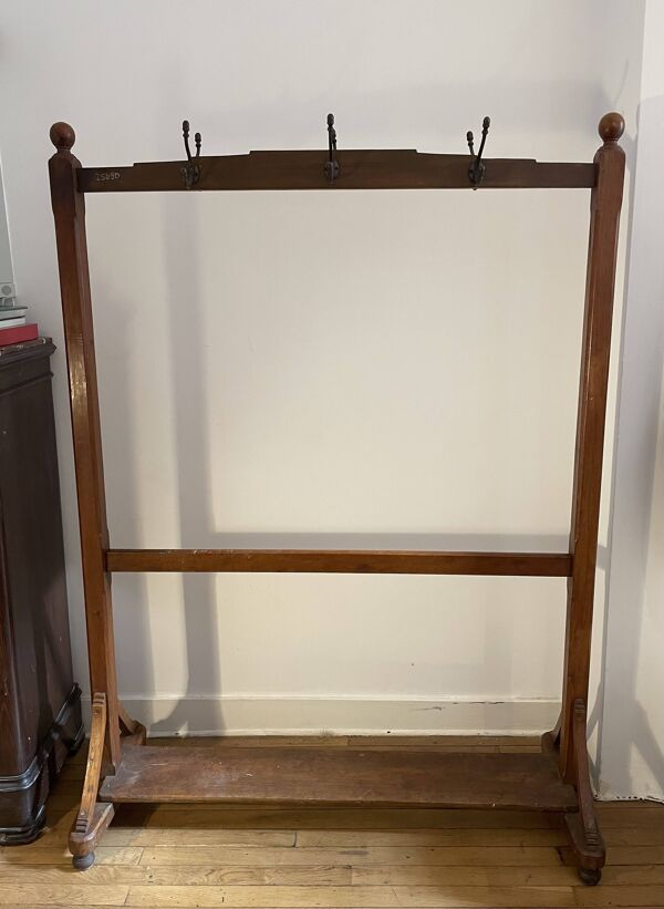Porte-manteau en bois exotique vintage