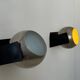 Pair of adjustable wall lights, chrome and matte black metal, France 1970