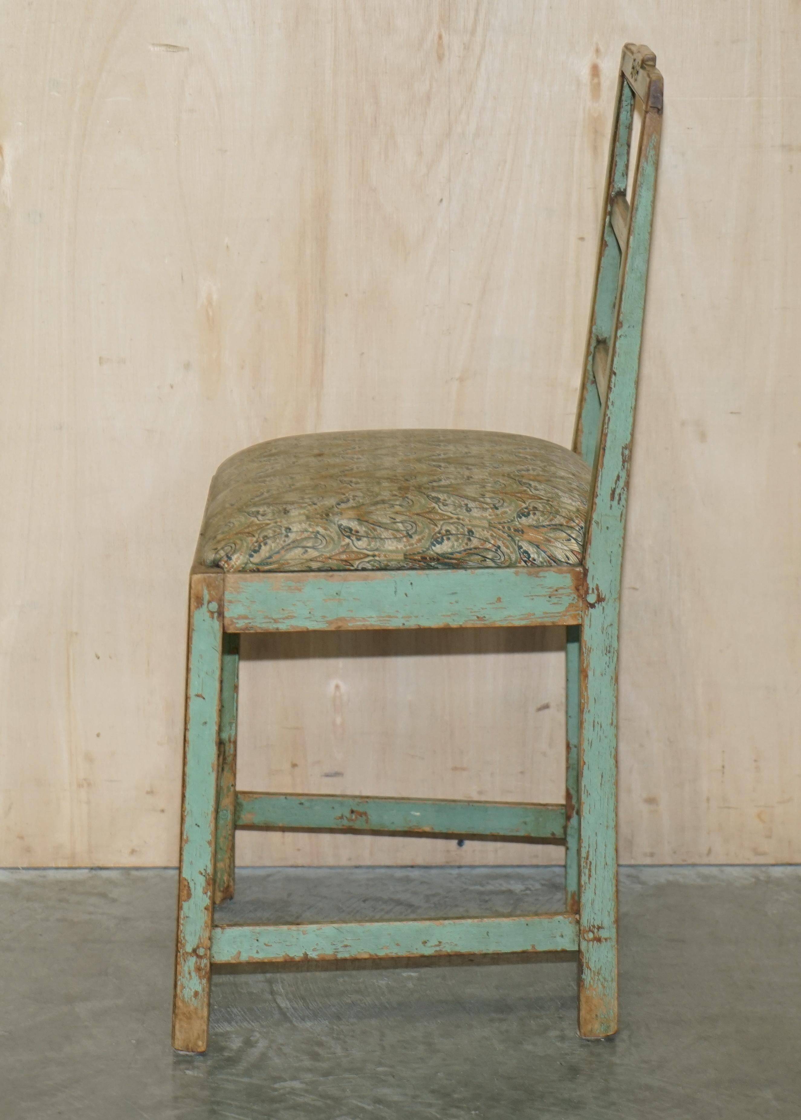Pair of antique French chairs with original paint.