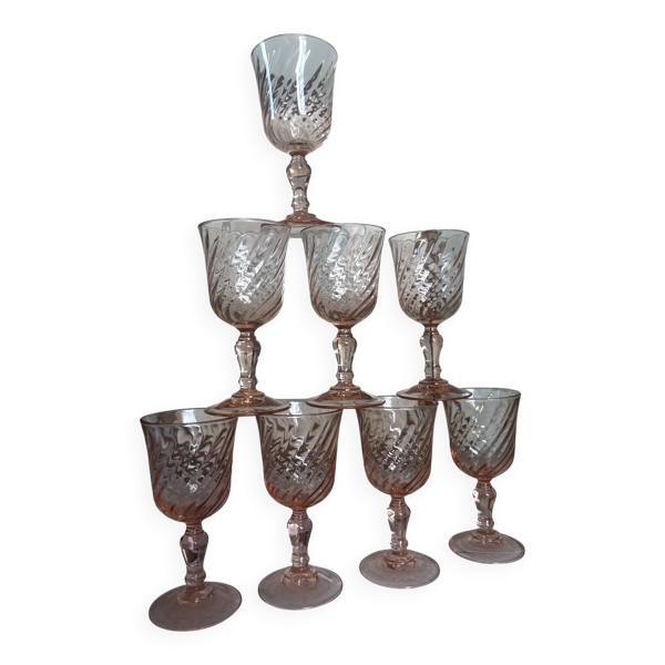 Lot de 8 verres à liqueur vintage Rosaline