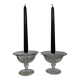 Pair of 19th century Medici glass candlesticks with button feet