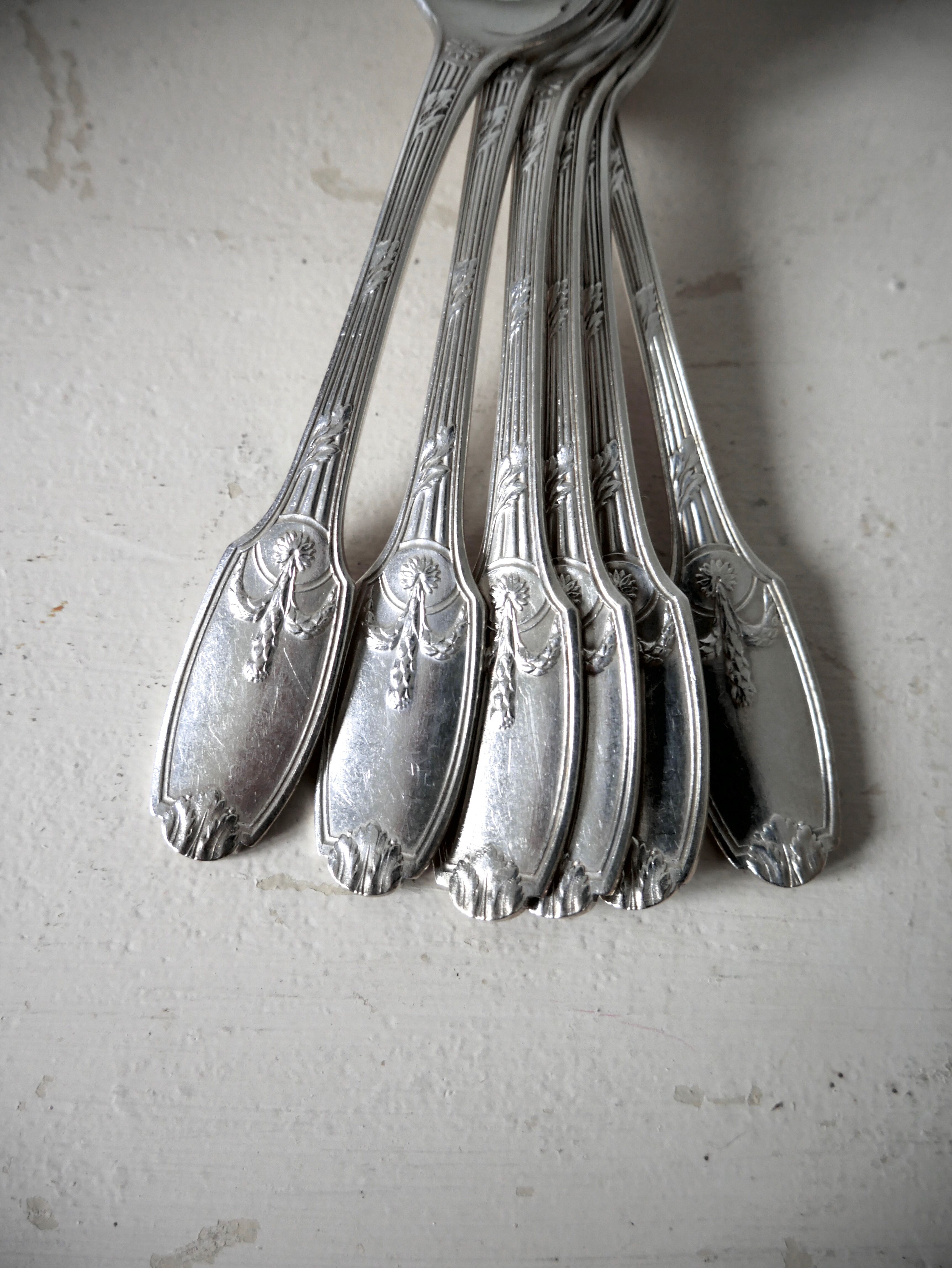 Lot of 6 small silver spoons Christofle