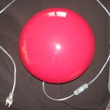 Table lamp flat ball, red mushroom with switch