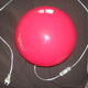 Table lamp flat ball, red mushroom with switch