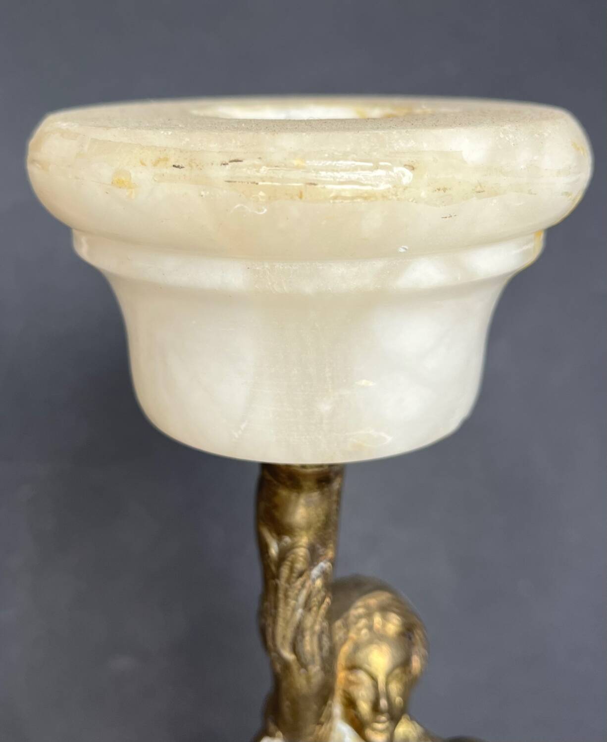 Candelabra in white marble and gilded bronze