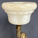 Candelabra in white marble and gilded bronze