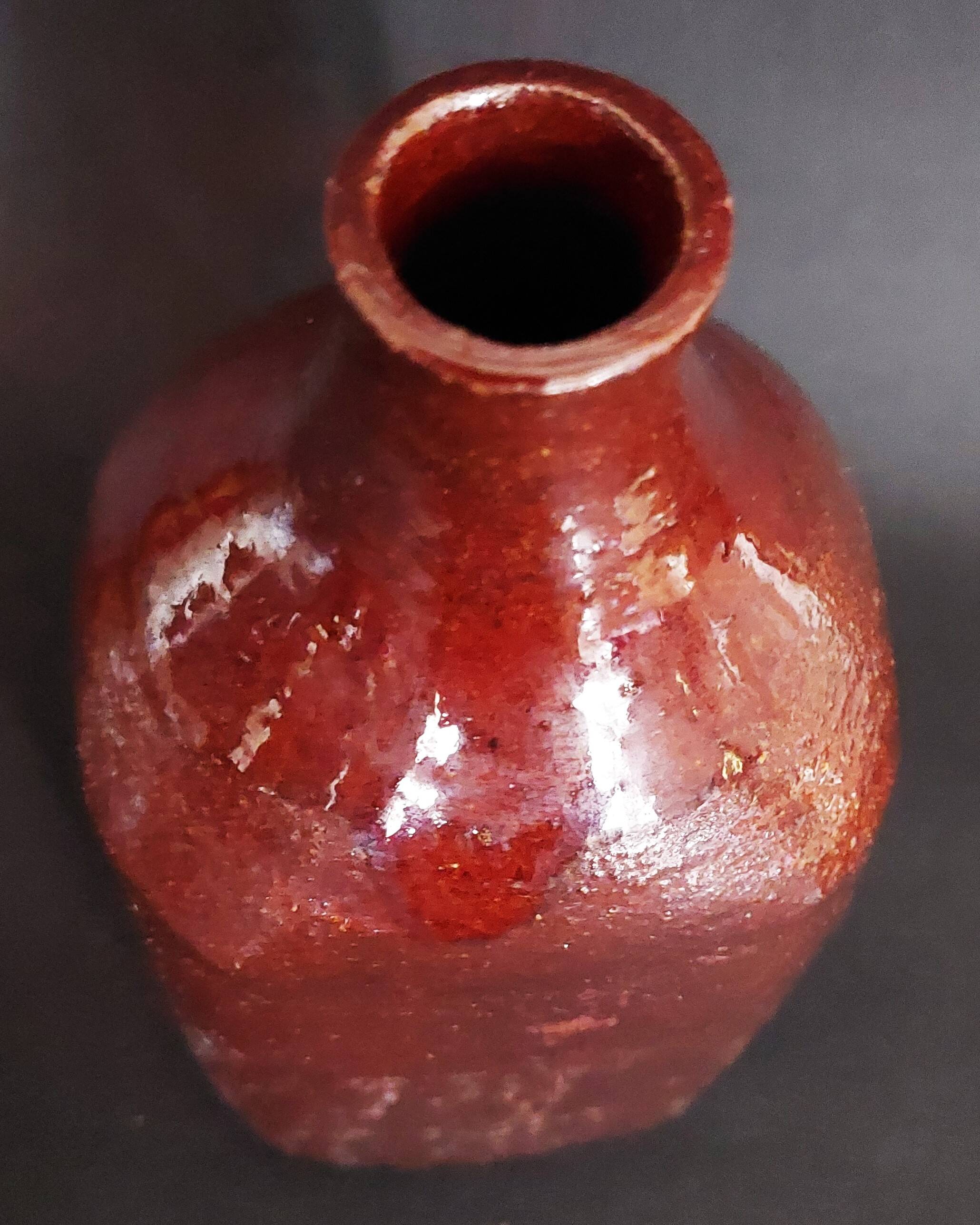 Bouteille flacon en grès vernissé poterie de Mango
