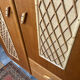 Armoire chêne clair rotin et raphia vintage 1950