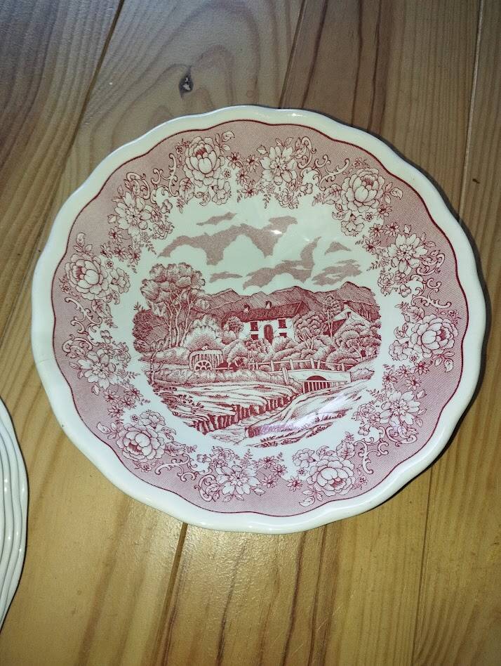Fontebasso “Swiss Landscape 1760” Rose | Ensemble de Collection 9 Assiettes