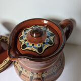 Brown glazed ceramic coffee service