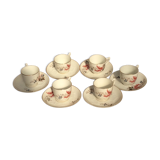 6 coffee cups with earthenware saucer