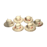 6 coffee cups with earthenware saucer