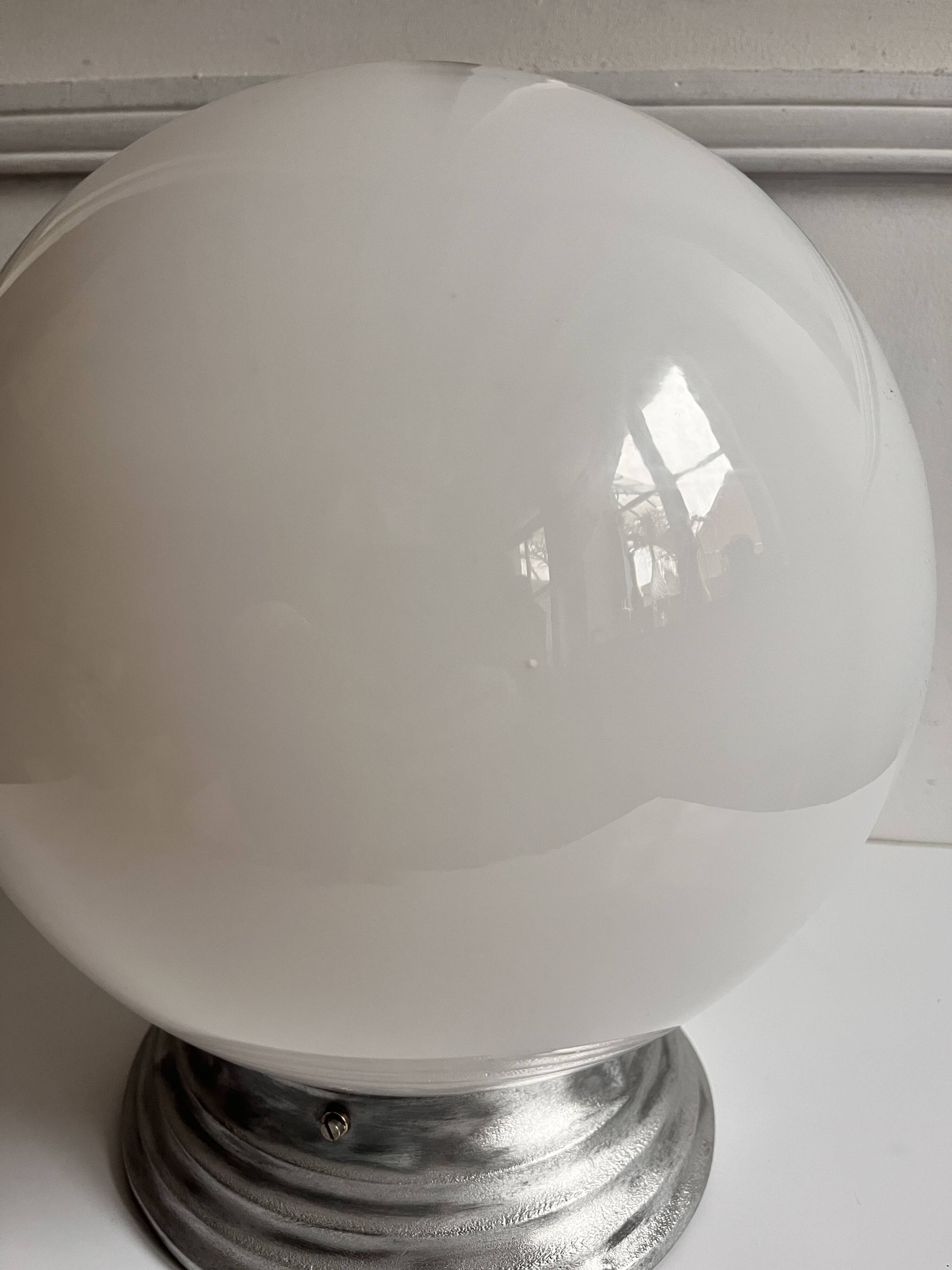 Opaline globe ceiling light
