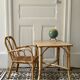 Vintage rattan desk and chair set for children