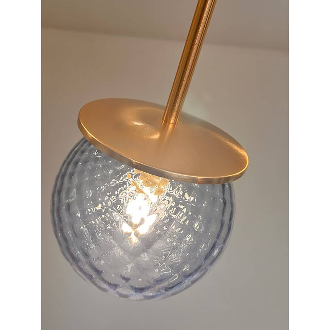 Italian Chandelier Sputnik in Glass Blue "Balloton"