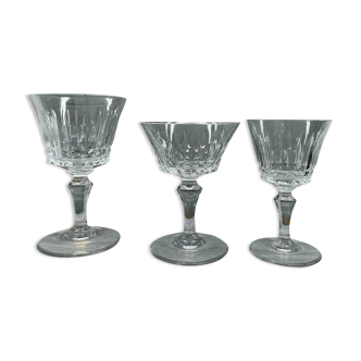 Verres cristal baccarat 1960 modèle Picadilly signés