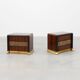 Rare Set of nightstands by Luciano Frigerio 'Desirè' with brass relief, Ita