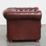 English Cowhide Leather Chesterfield Armchair