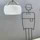White Hanging Lamp "Omega" by Vico Magistretti for Artemide, 1962
