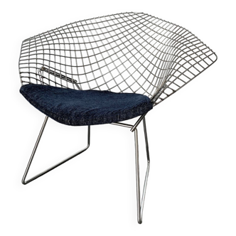 Fauteuil Diamond 421 Chrome Harry Bertoia pour Knoll International, 1970-80