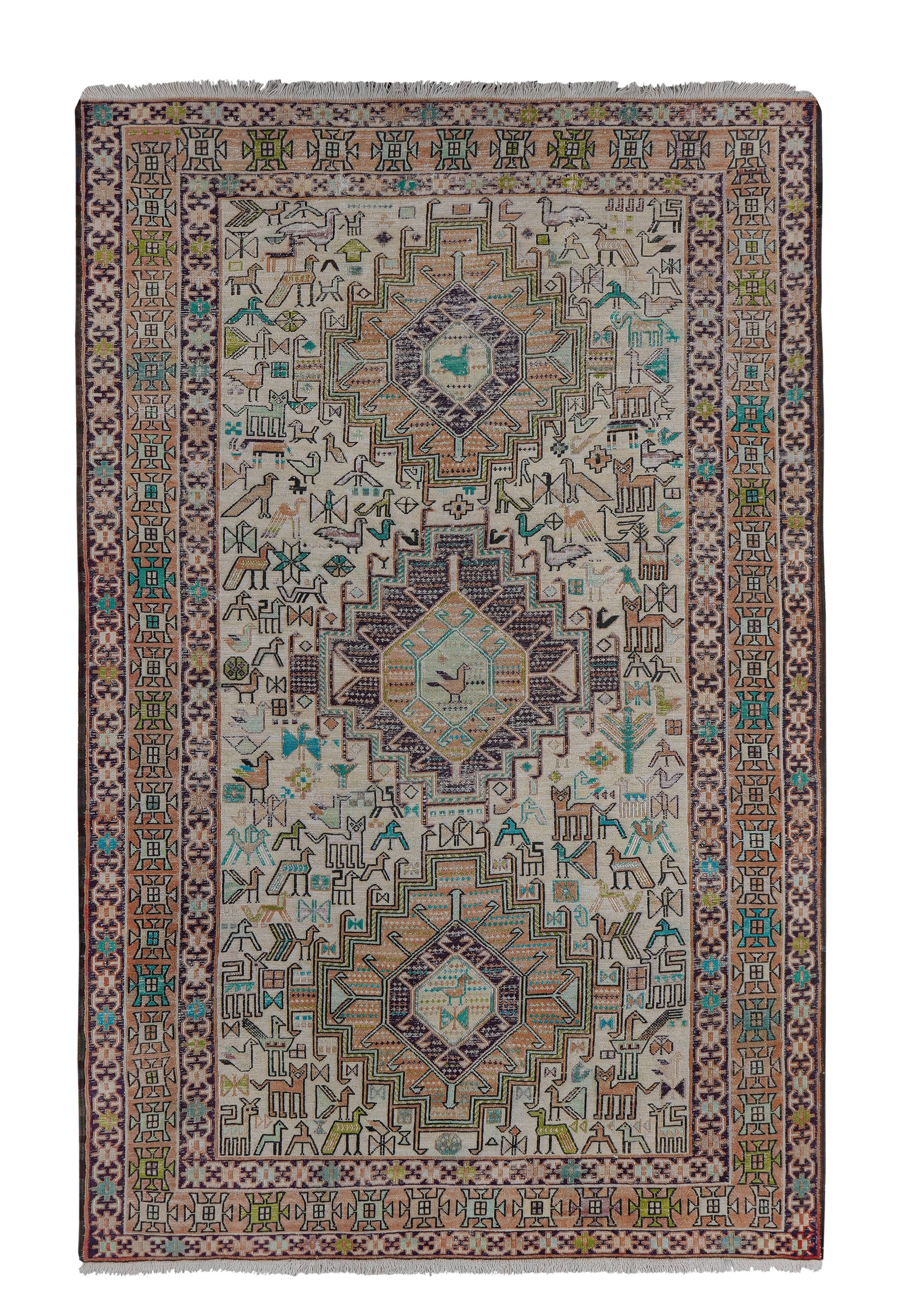 Vintage Turkish Oushak Handwoven Rug 117x181 cm