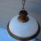 Suspension in white opaline, its edge in aged brass