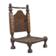 Early 20th century handmade low cedar chair, Nuristan, 1890s