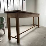 Solid oak work table console 220cm