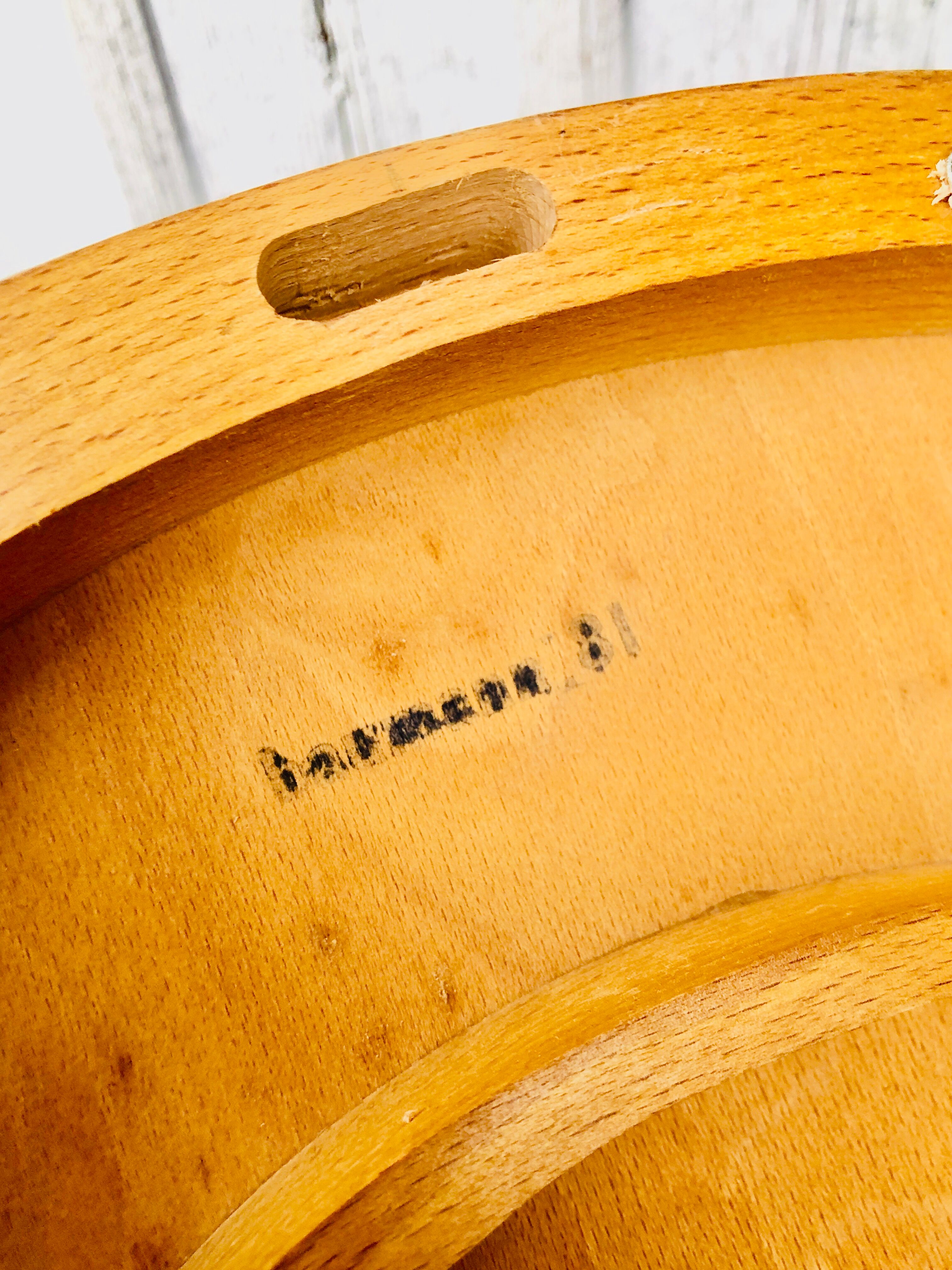 Baumann armchair curved wood armrests