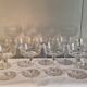 9 champagne coupes in glass, beautiful model from the 1940s.