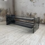 Coffee table year 80 Italian marble and glass