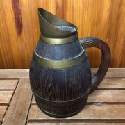 Ancien Pichet Bois + Cerclage Laiton Vintage