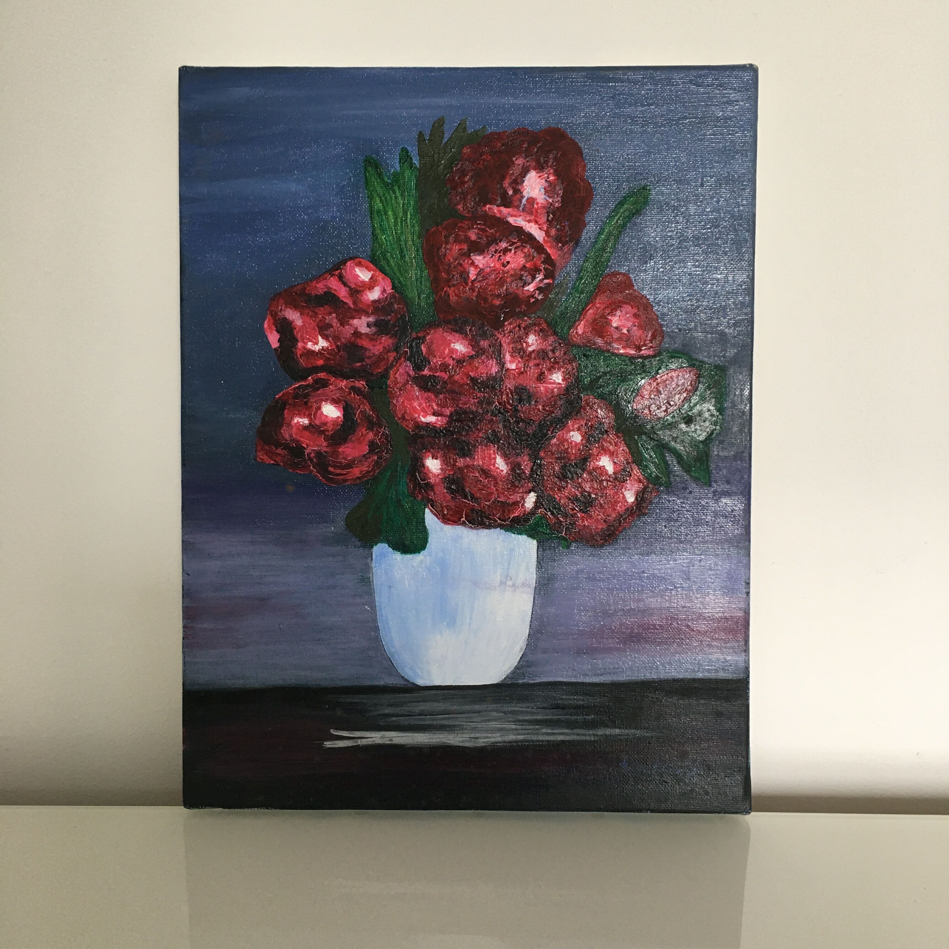 Tableau bouquet rouge