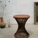 Table d'appoint diabolo vintage en rotin