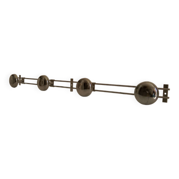 Vintage chrome wall coat rack from the 70s