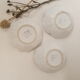 3 white ceramic flower cups