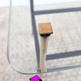 Asymmetrical coffee table 1960 glass and brass