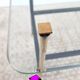 Asymmetrical coffee table 1960 glass and brass