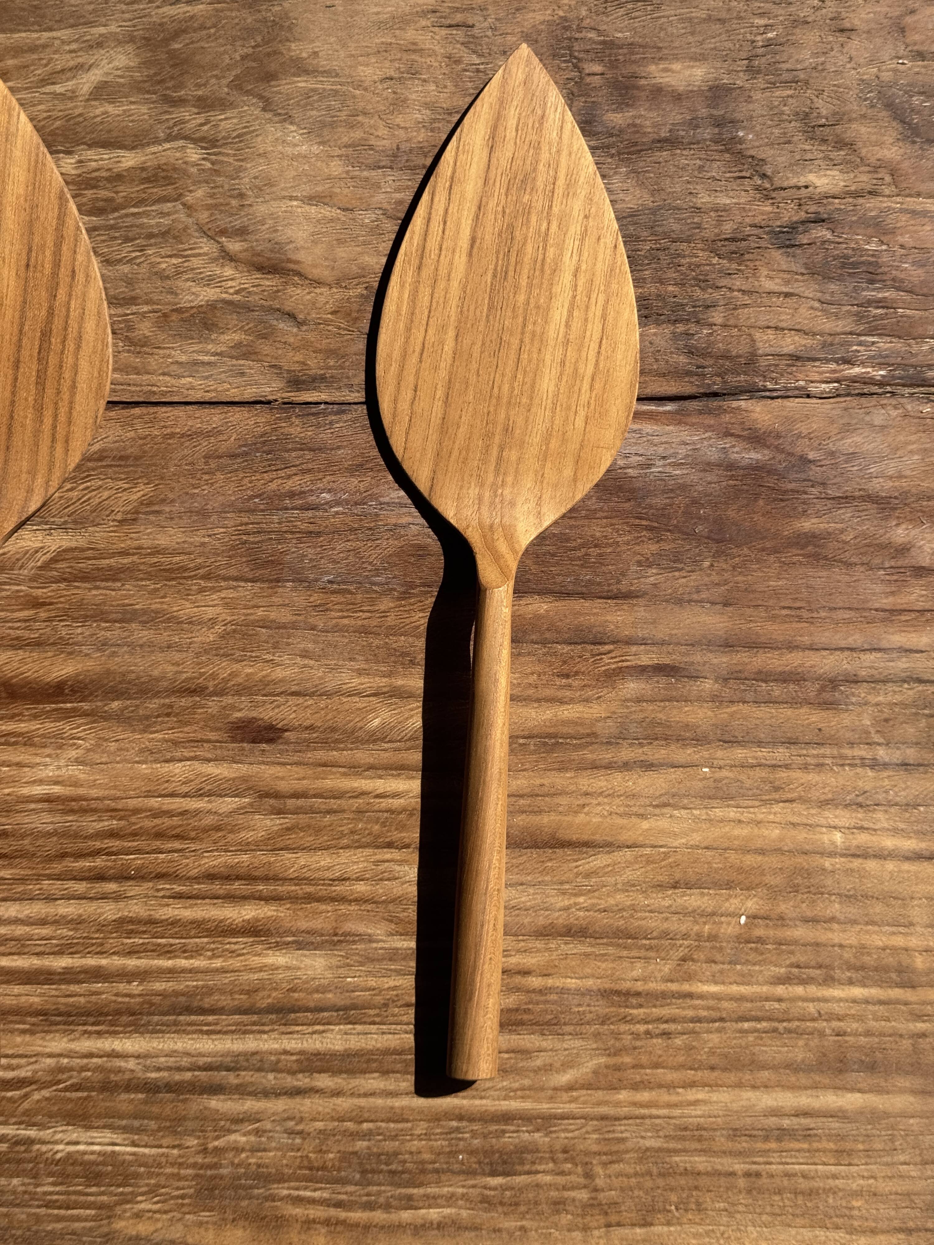 Teak pie server kitchen utensil L30 W8