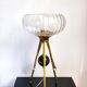 Lampe tripode italienne vintage Gallo en verre à inclusions dorées