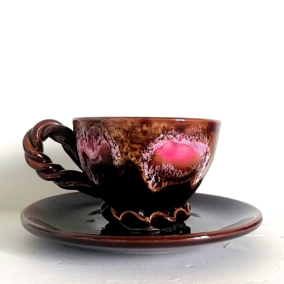 Ceramic lunch cup Vallauris 1960