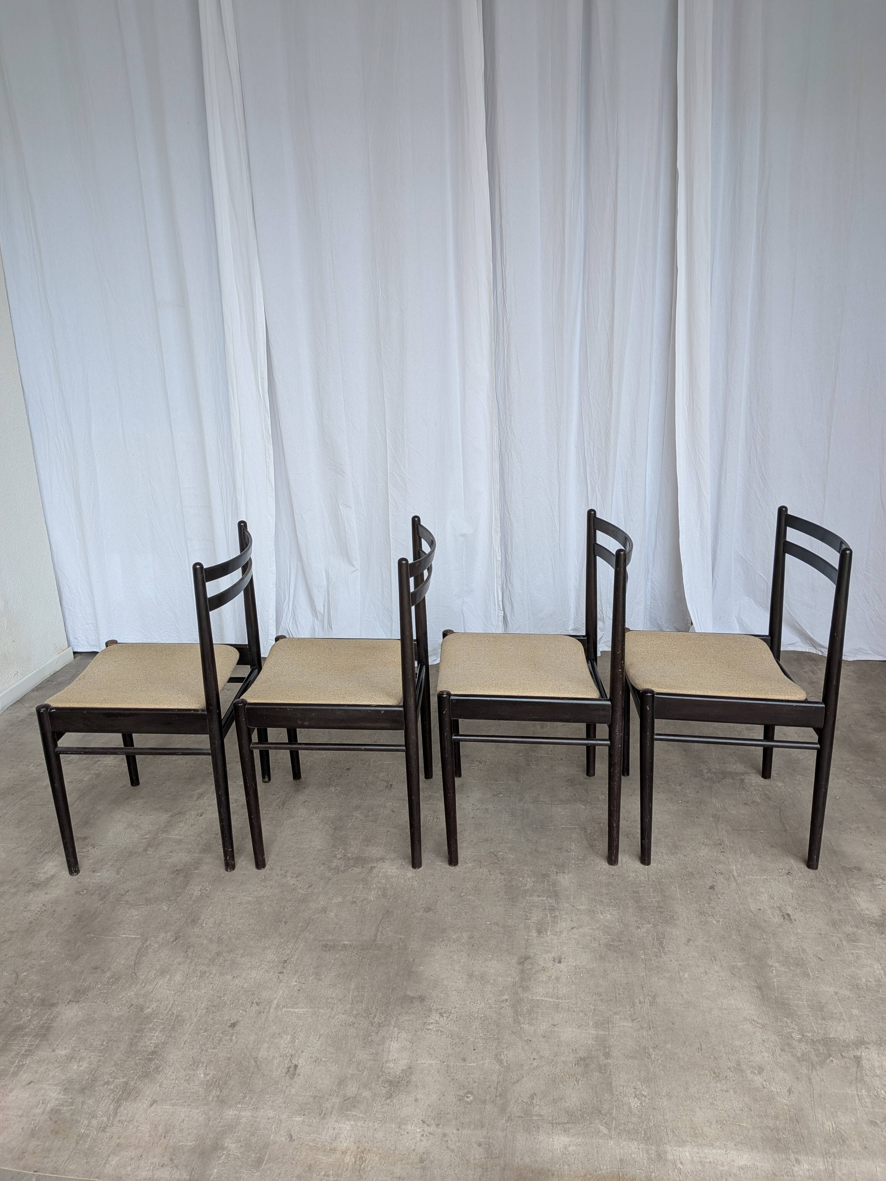 Set of 4 Stol Kamnik Dining Chair: Vintage Scandinavian Beech Wood, Yugosla