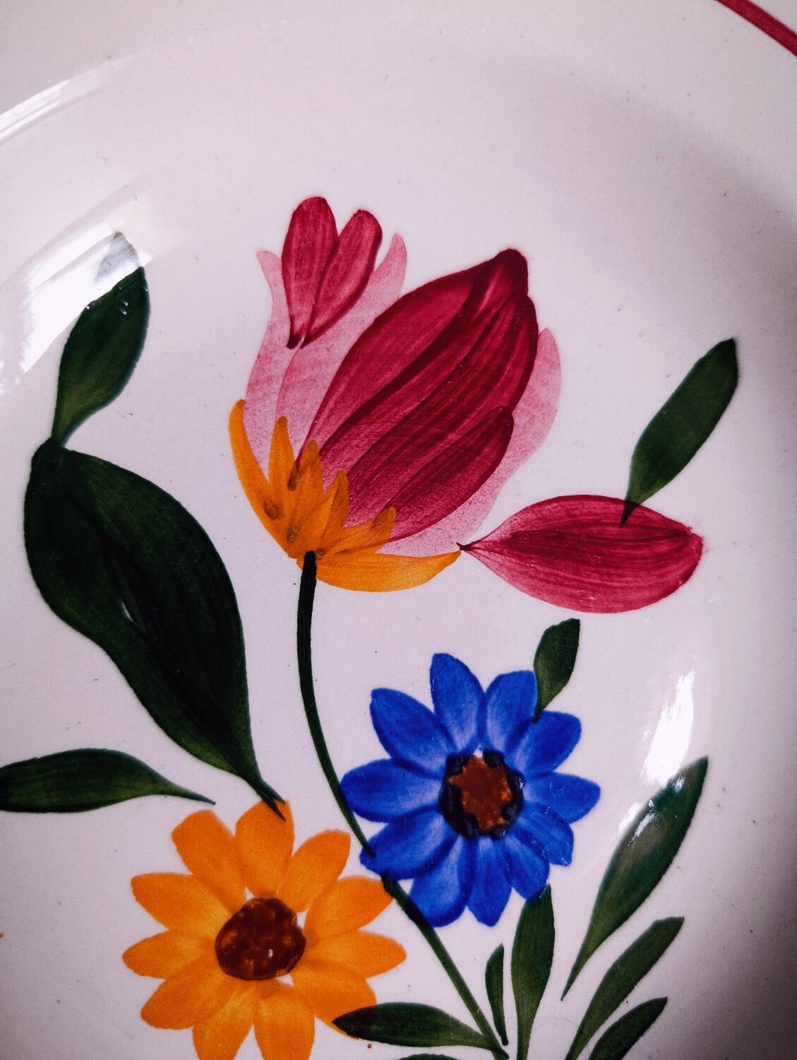 7 antique earthenware soup plates from Sélestat de Sarreguemines