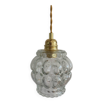 Baladeuse avec globe vintage en verre transparent