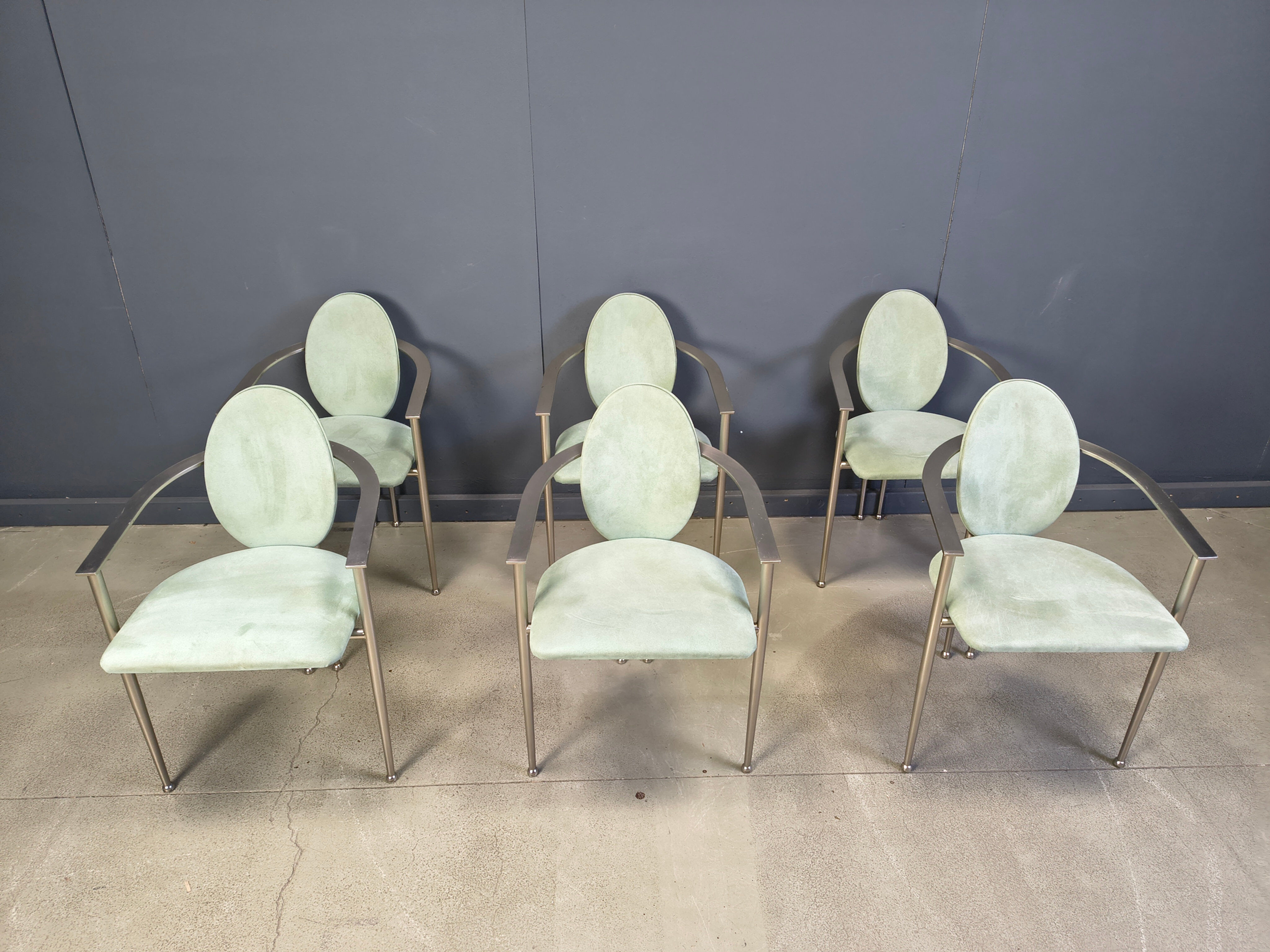 Vintage dining chairs by Belgochrom, set of 6 - 1980s