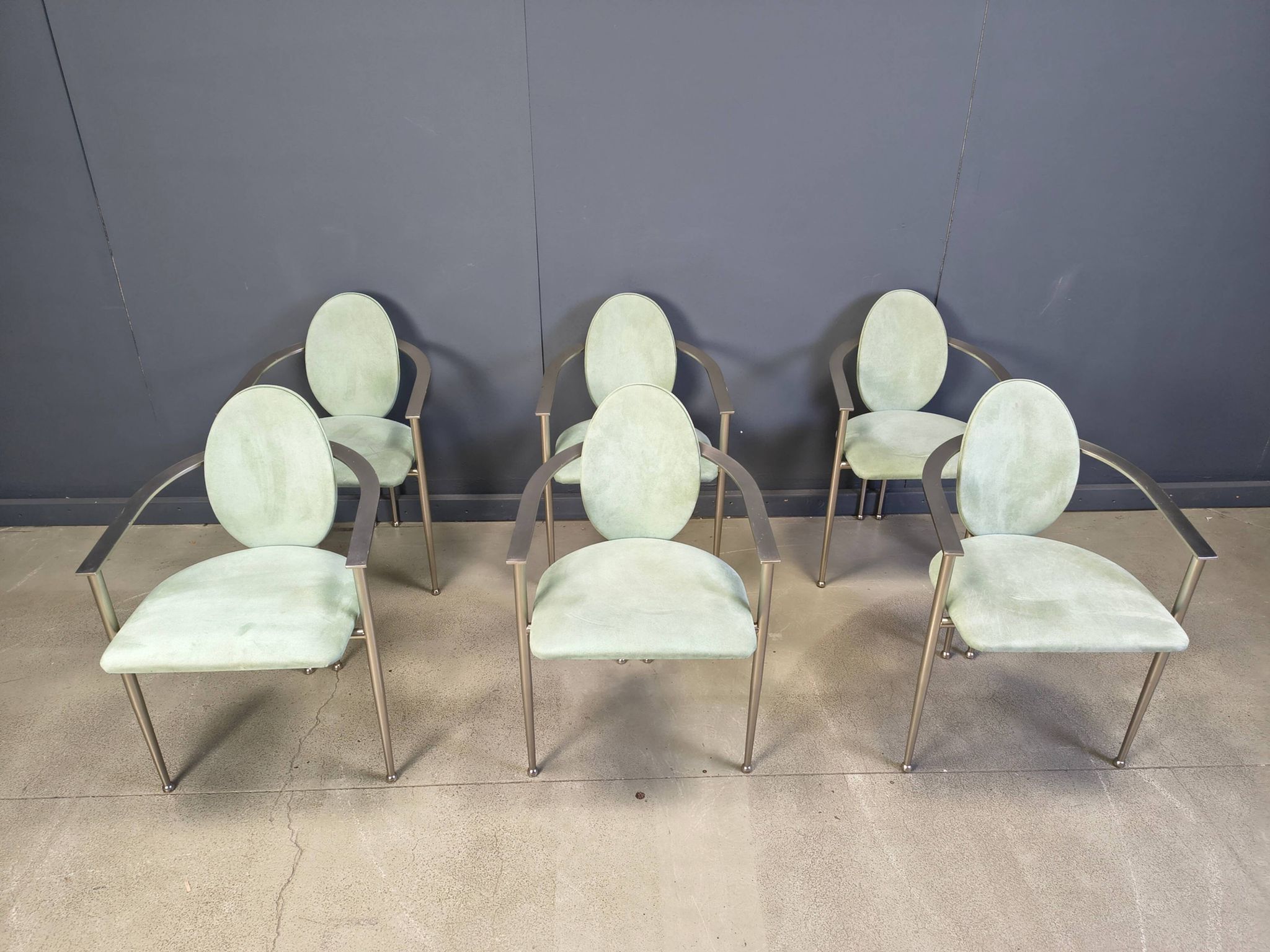 Vintage dining chairs by Belgochrom, set of 6 - 1980s